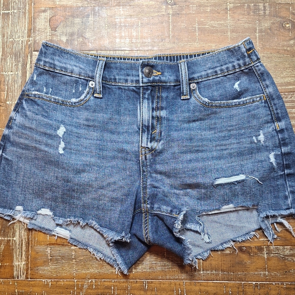 Aerie Womens Denim Distressed Short Jean Shorts Size XS NWT'S
